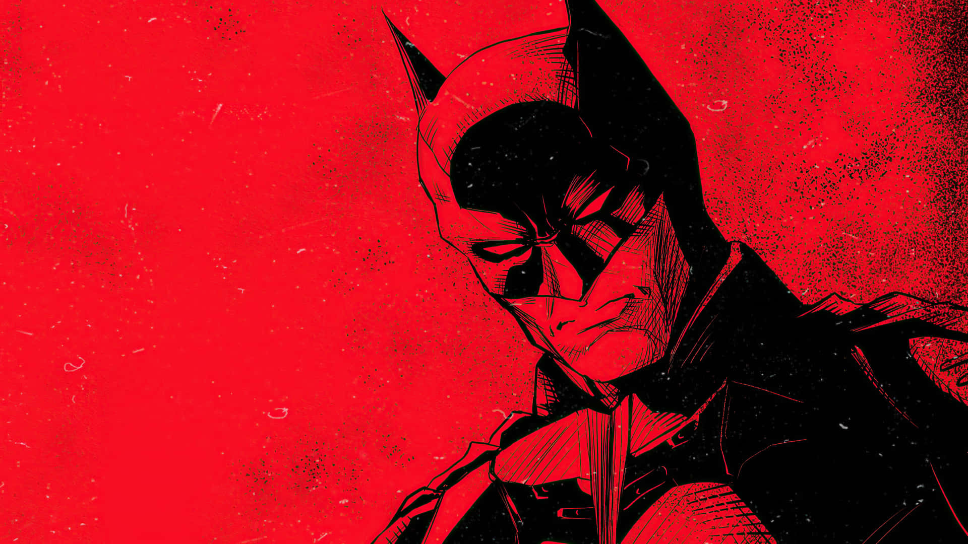 Batman, red silhouette, gritty red background, Full HD Desktop Wallpaper
