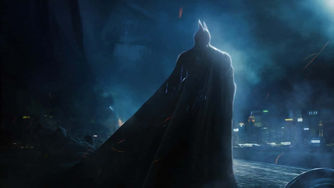 Batman City, Batman, glowing cityscape, SD Desktop Wallpaper