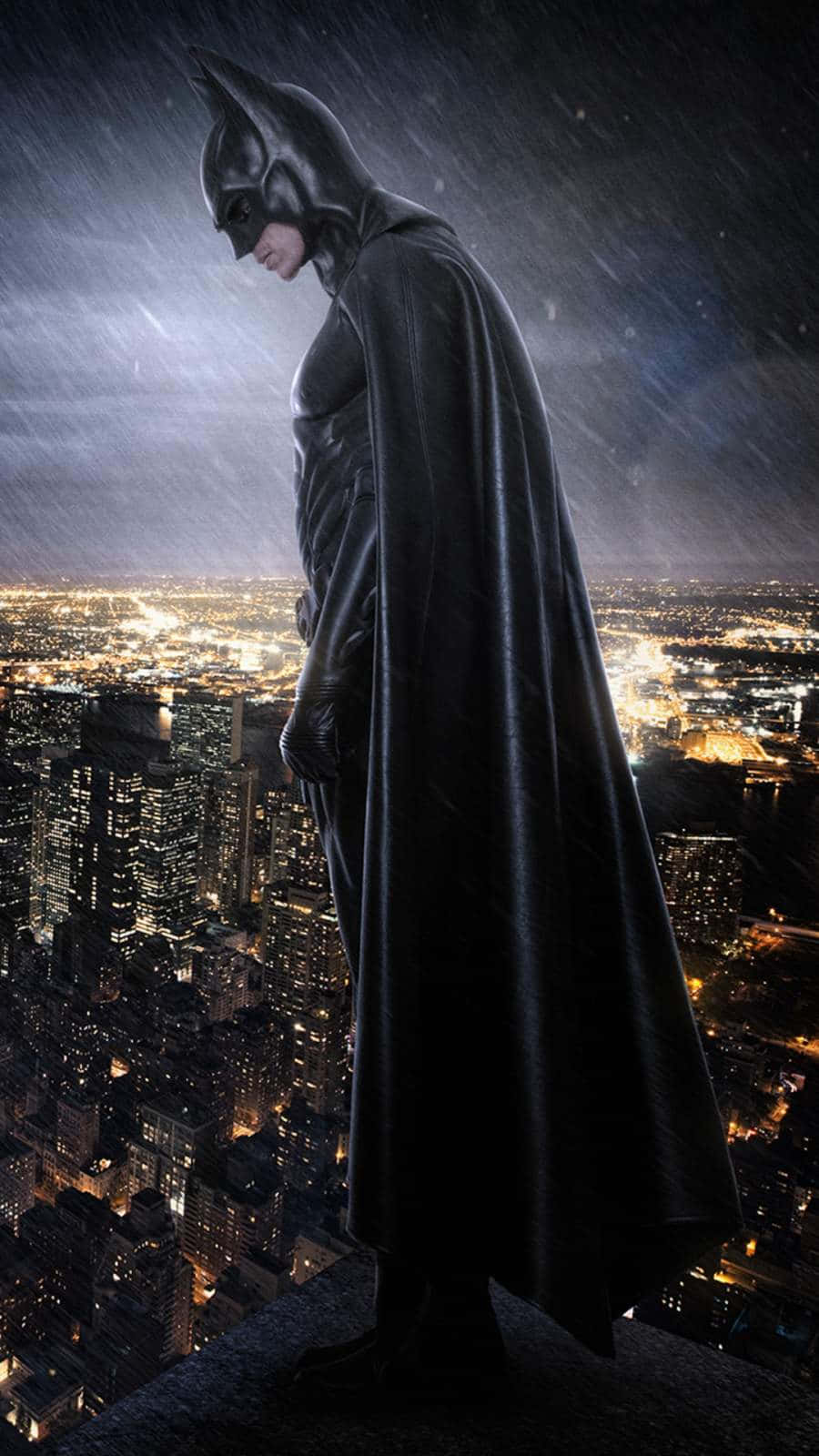 Batman City, Batman, rooftop, HD Phone Wallpaper