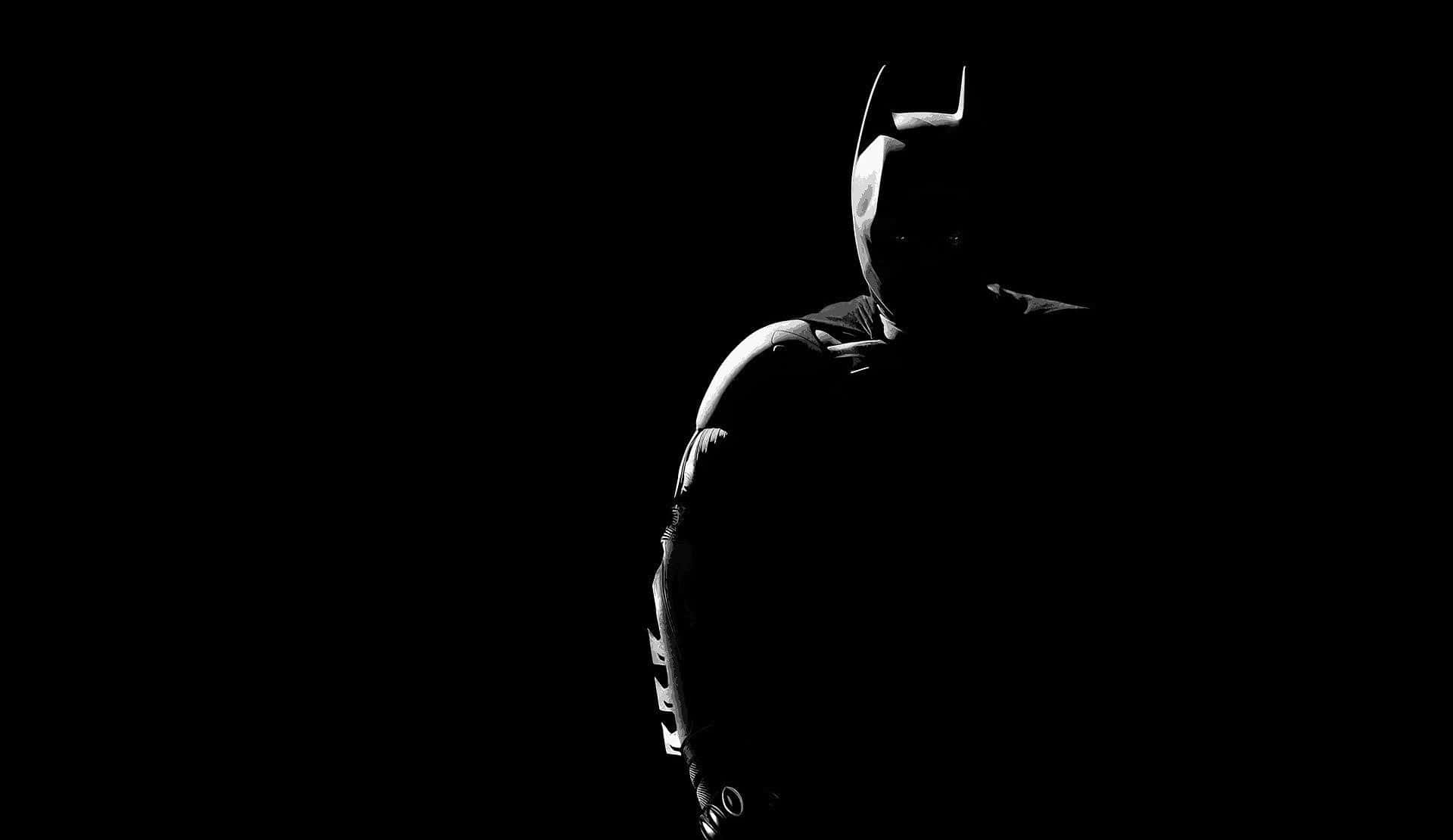 Batman, Black and White, silhouette, Full HD Desktop Wallpaper