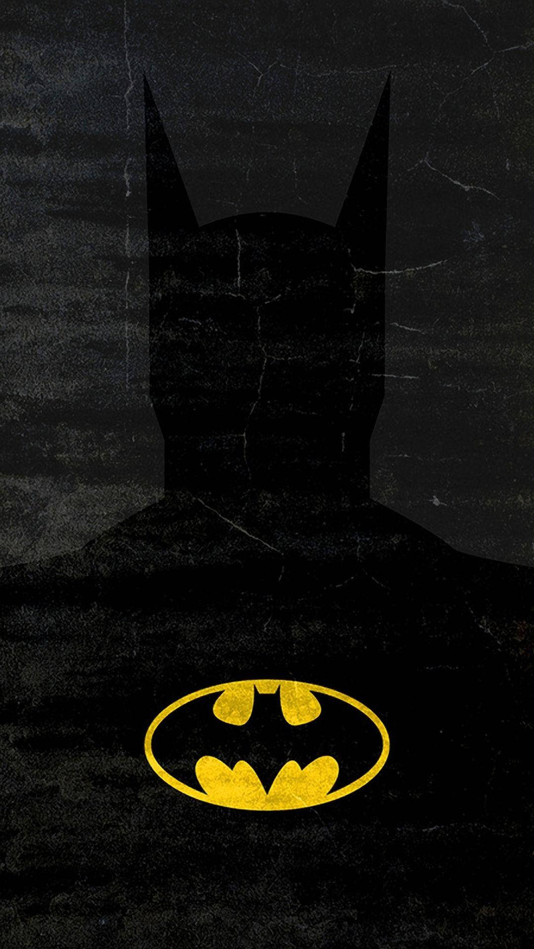 Batman, Dark iPhone, black and yellow, Full HD Phone Wallpaper