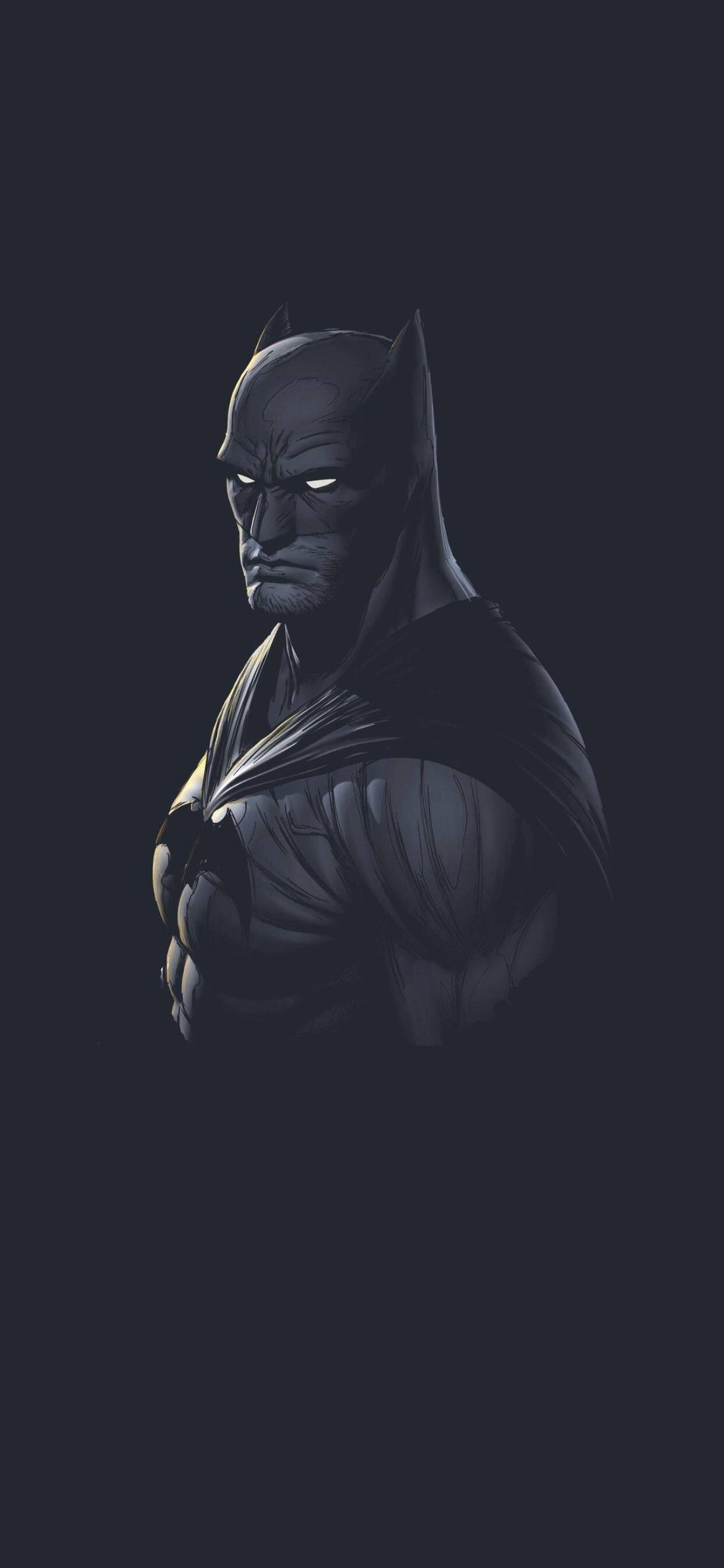 Batman, dark background, glowing eyes, 2K Phone Wallpaper
