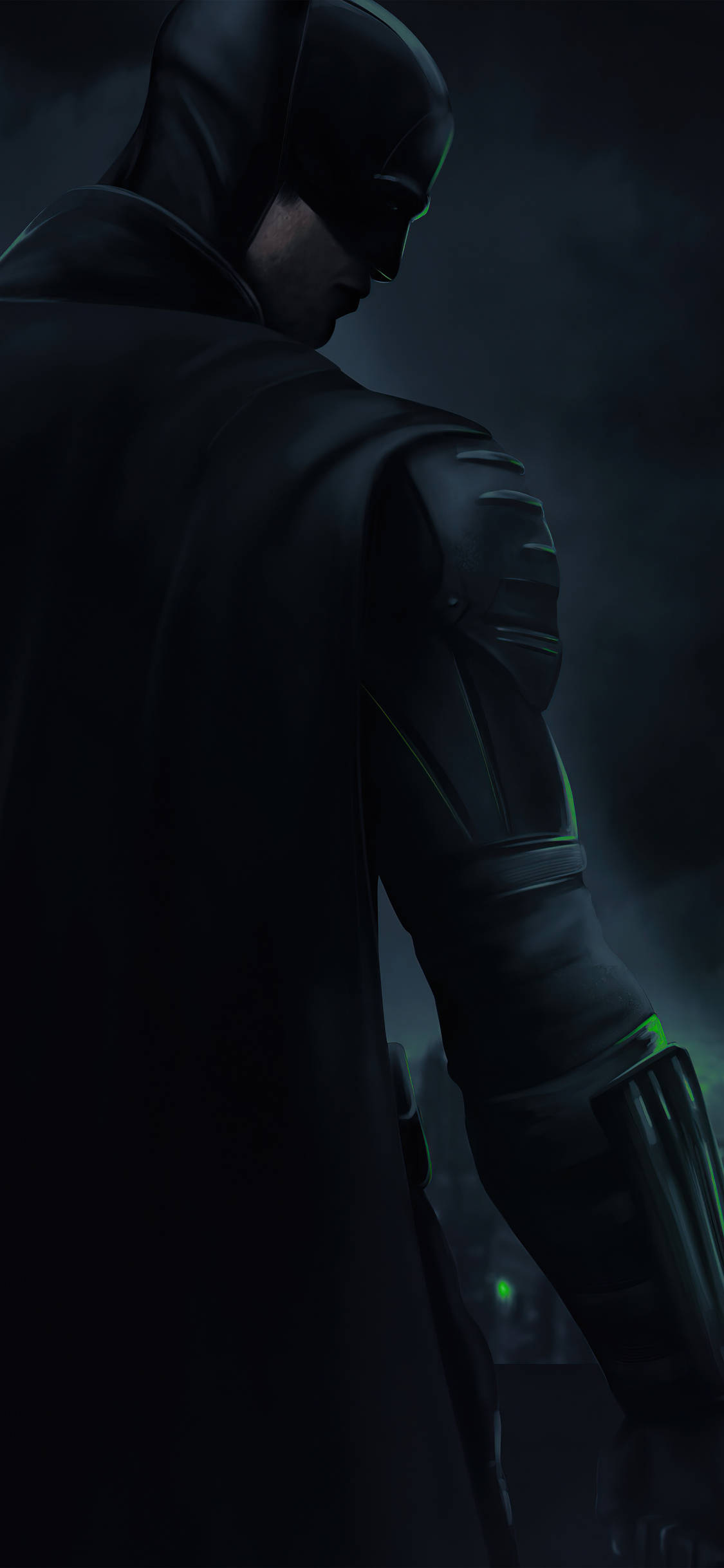 Batman, Dark iPhone, green glowing accents, Full HD Phone Wallpaper