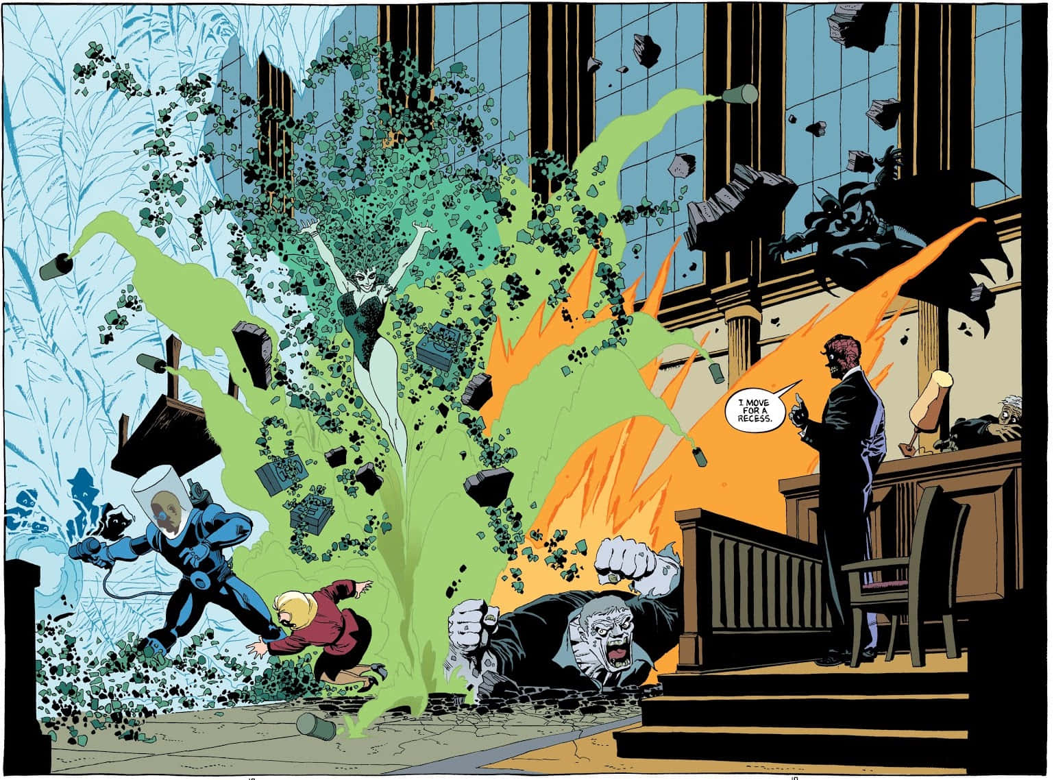 Batman Dark Victory, courtroom, green energy, HD Desktop Wallpaper