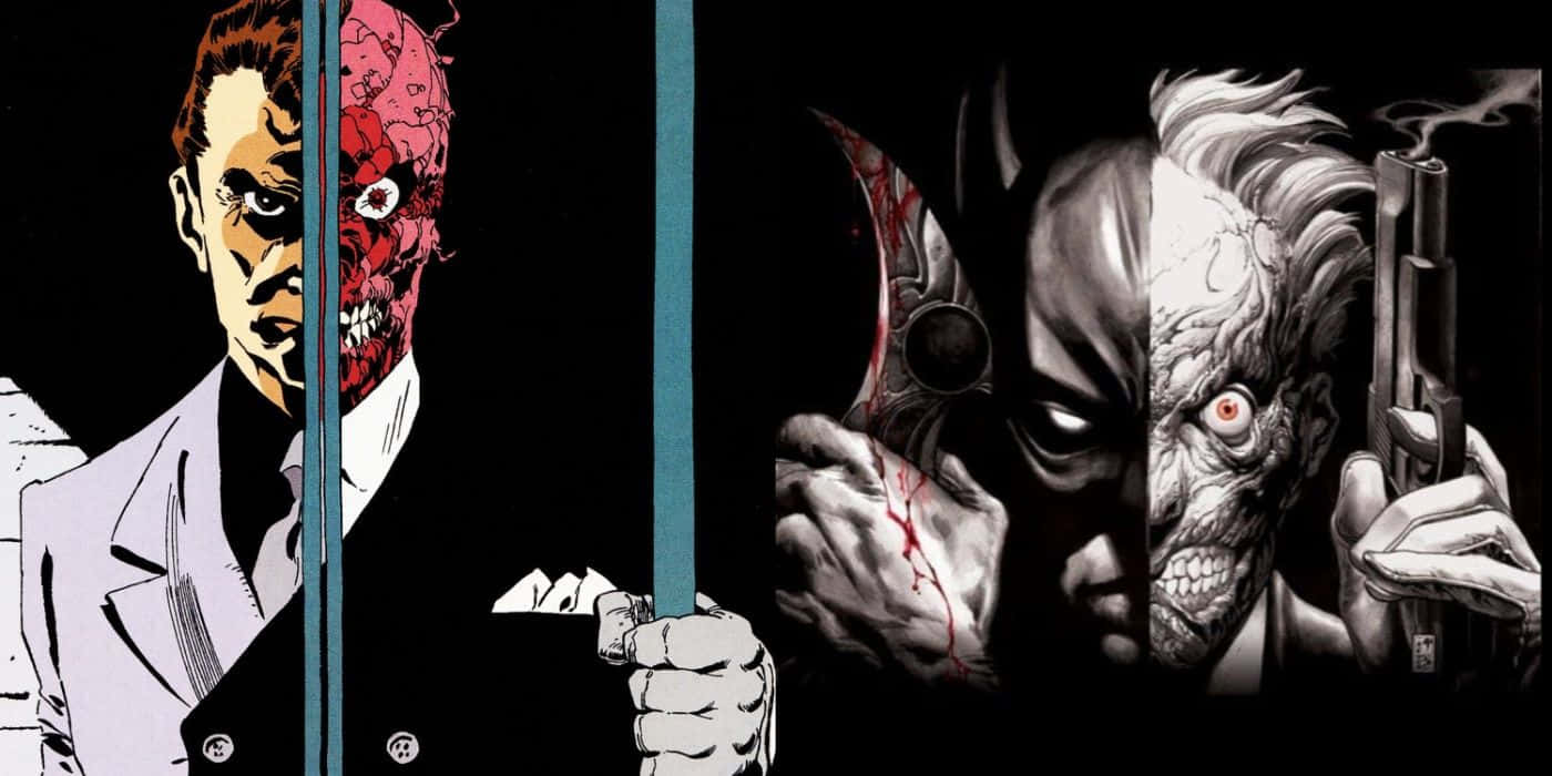 Two Face, Batman Dark Victory, comic book style, HD Desktop Wallpaper