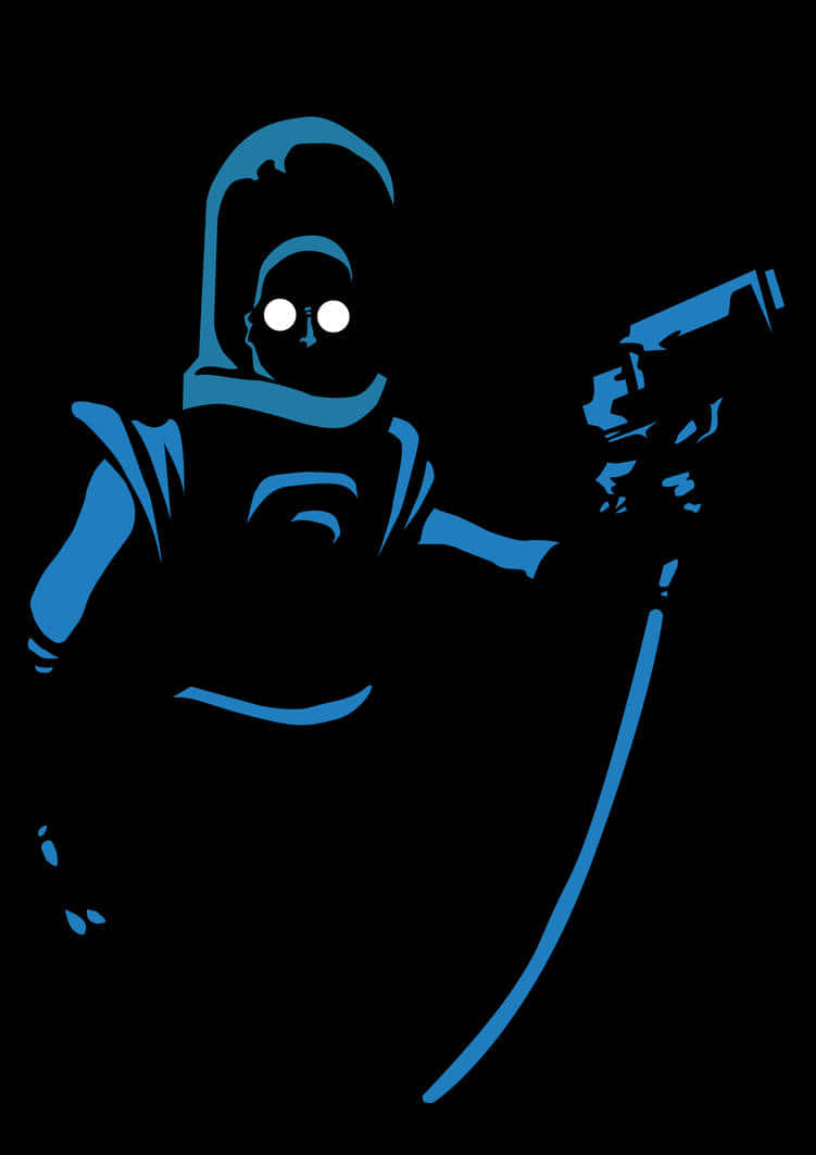 Batman Dark Victory, glowing blue silhouette, hooded figure, SD Phone Wallpaper