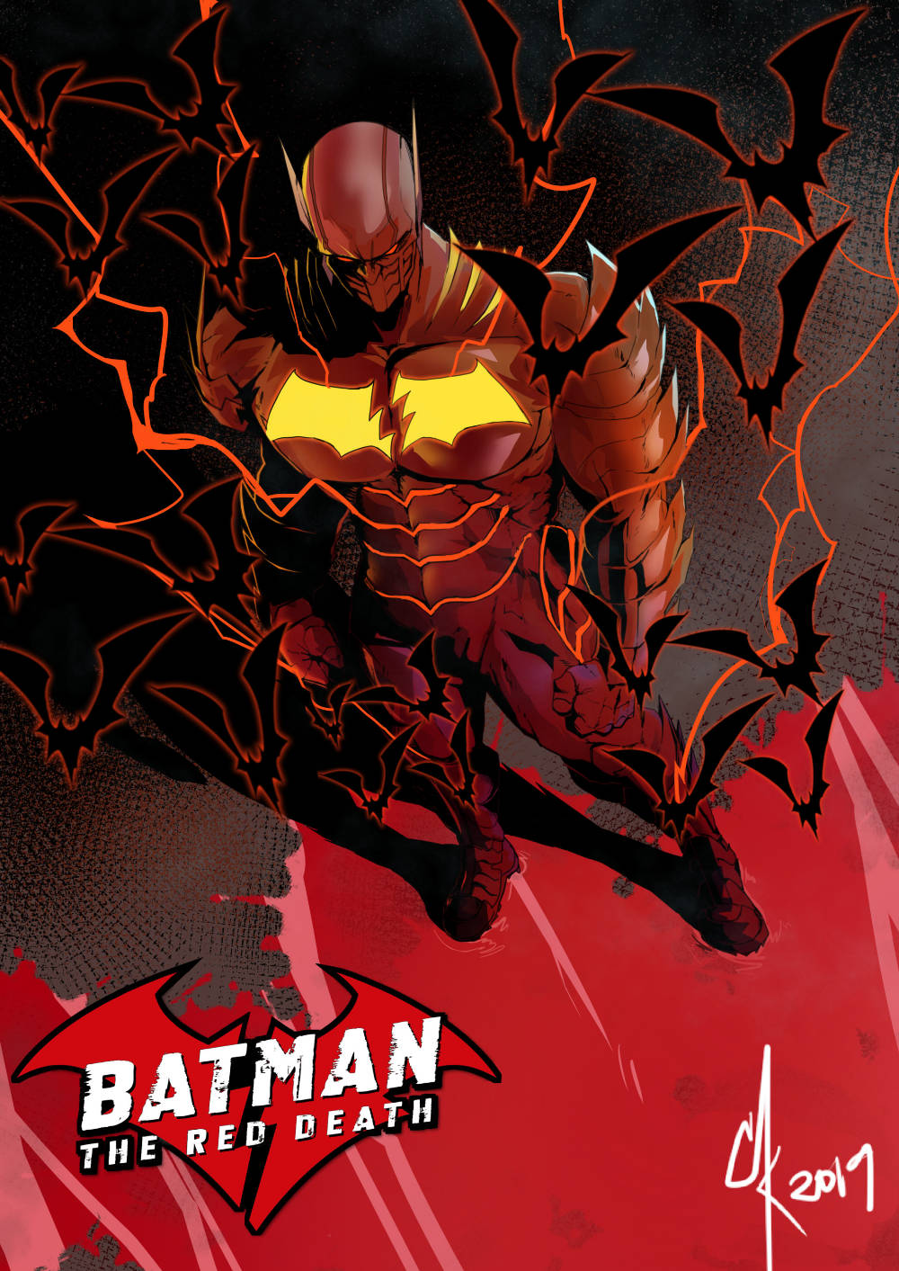Batman The Red Death, bats, dark red and black background, HD Phone Wallpaper