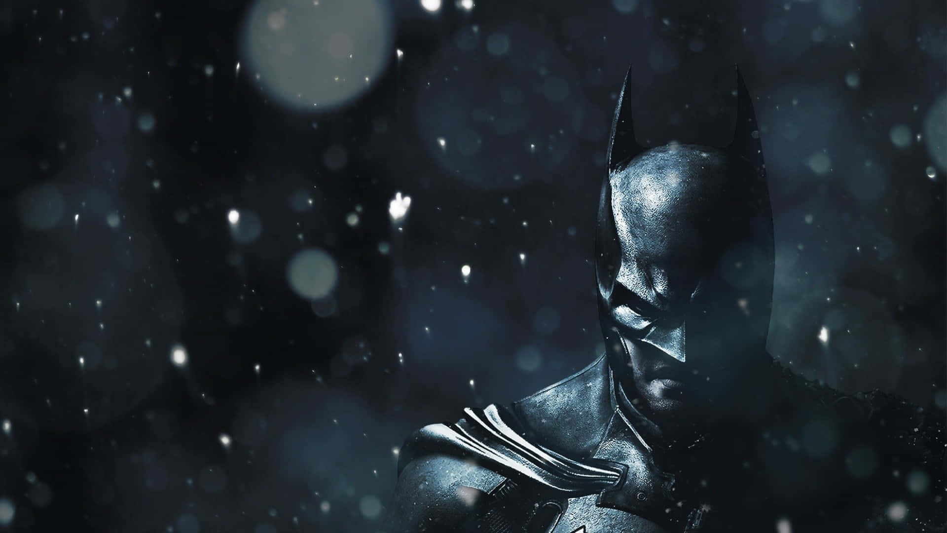 Batman, snowy night, snowflakes, Full HD Desktop Wallpaper