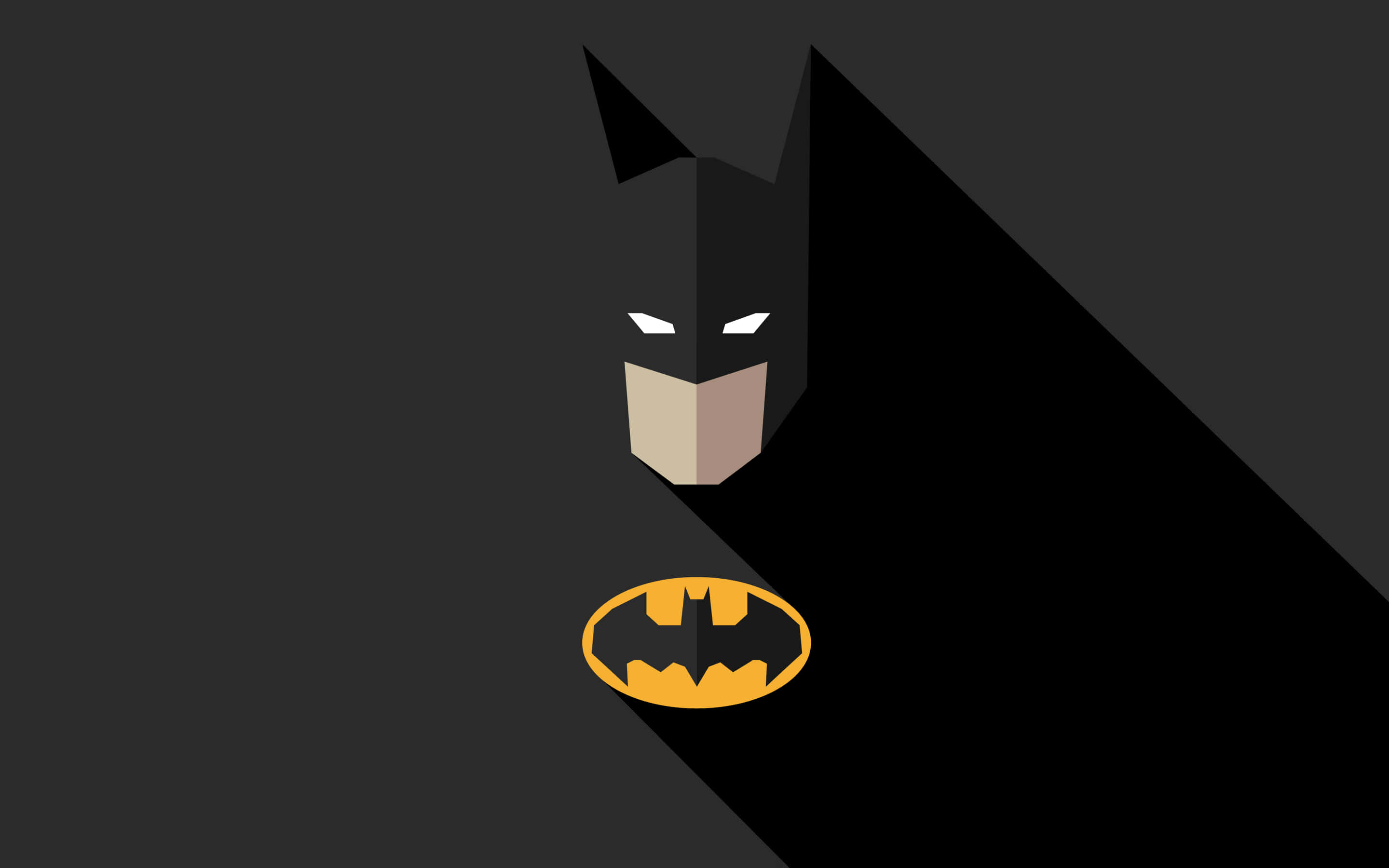 Batman, glowing eyes, yellow bat symbol, 2K Desktop Wallpaper