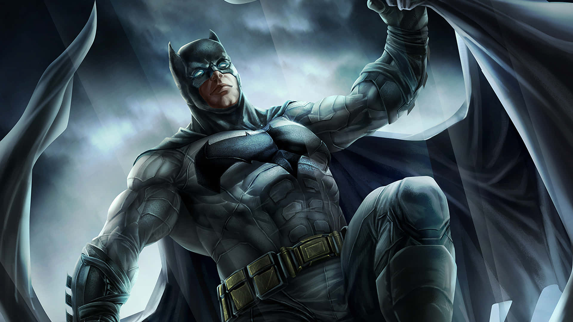 Batman, stormy sky, cape, Full HD Desktop Wallpaper