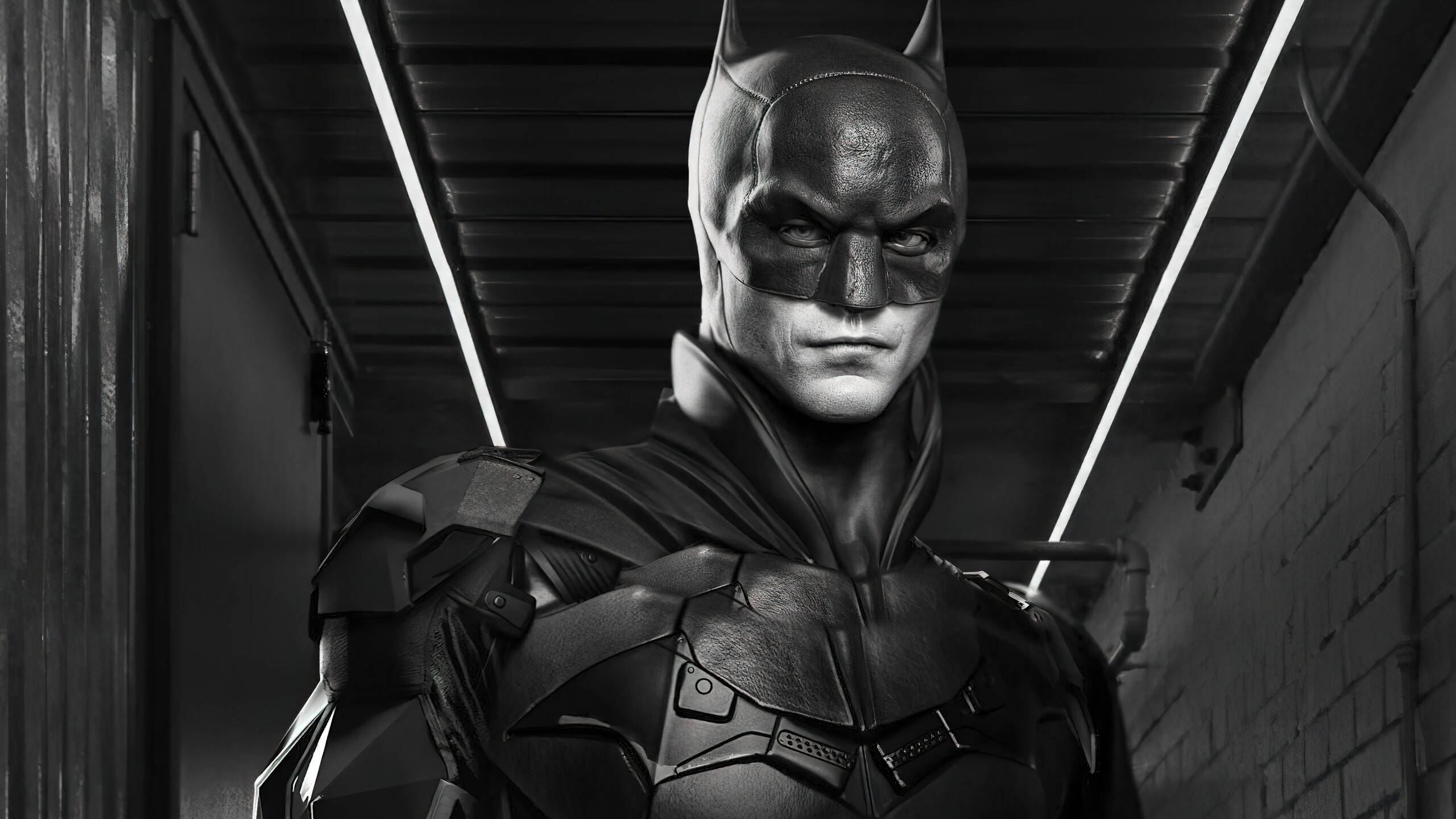 Batman, alleyway, armored suit, 2K Desktop Wallpaper