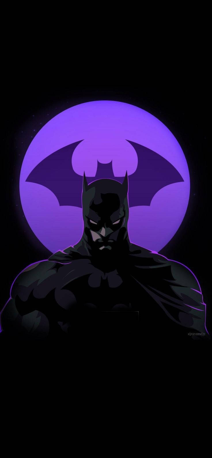 Batman, iPhone X, glowing purple bat symbol, HD Phone Wallpaper