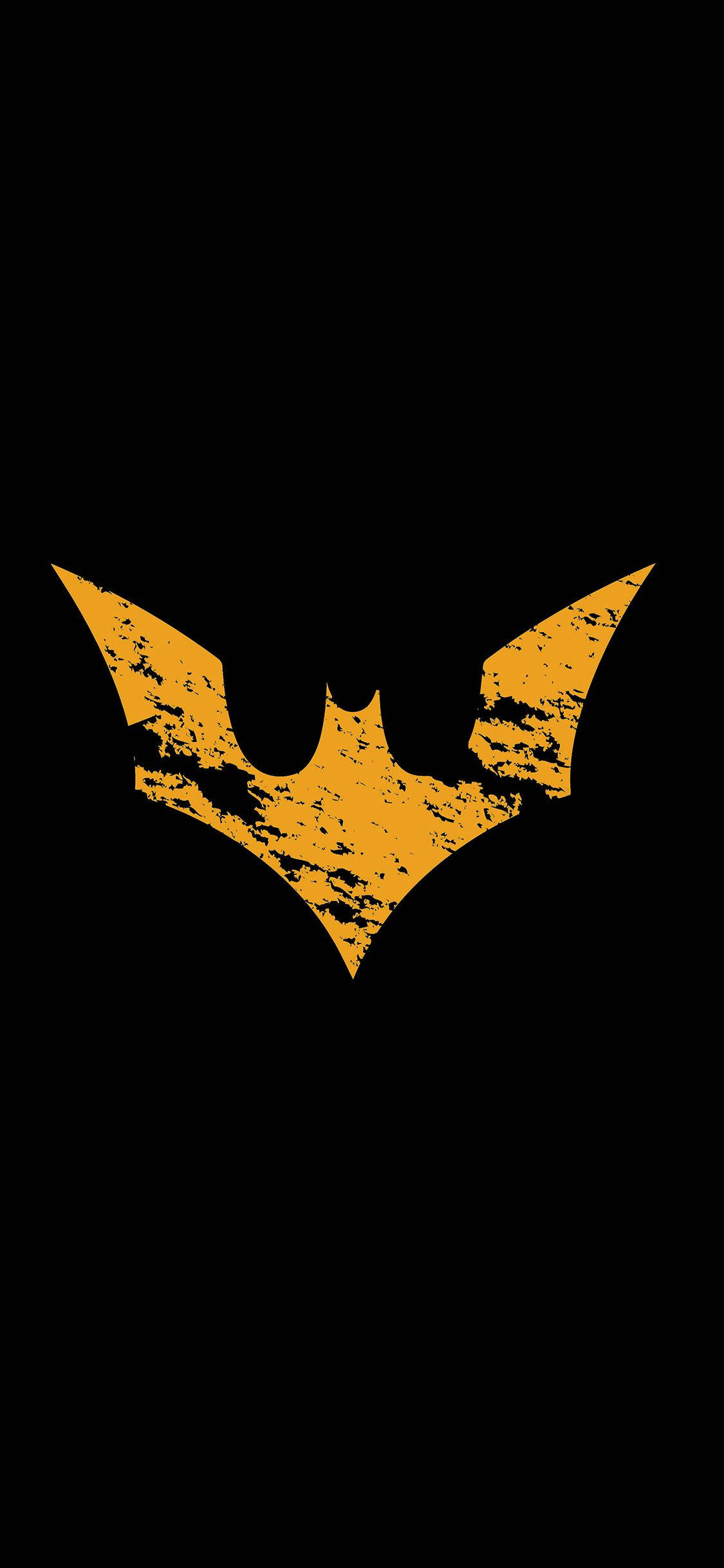 Batman, iPhone X, yellow logo, Full HD Phone Wallpaper