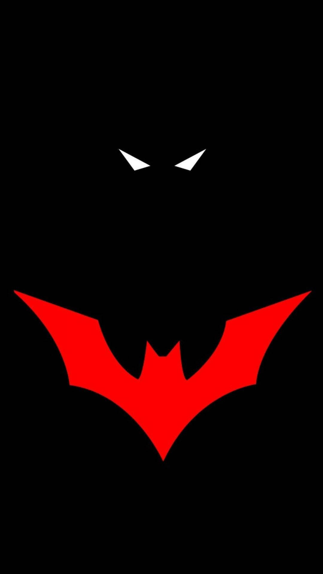 Batman, red bat symbol, glowing white eyes, Full HD Phone Wallpaper