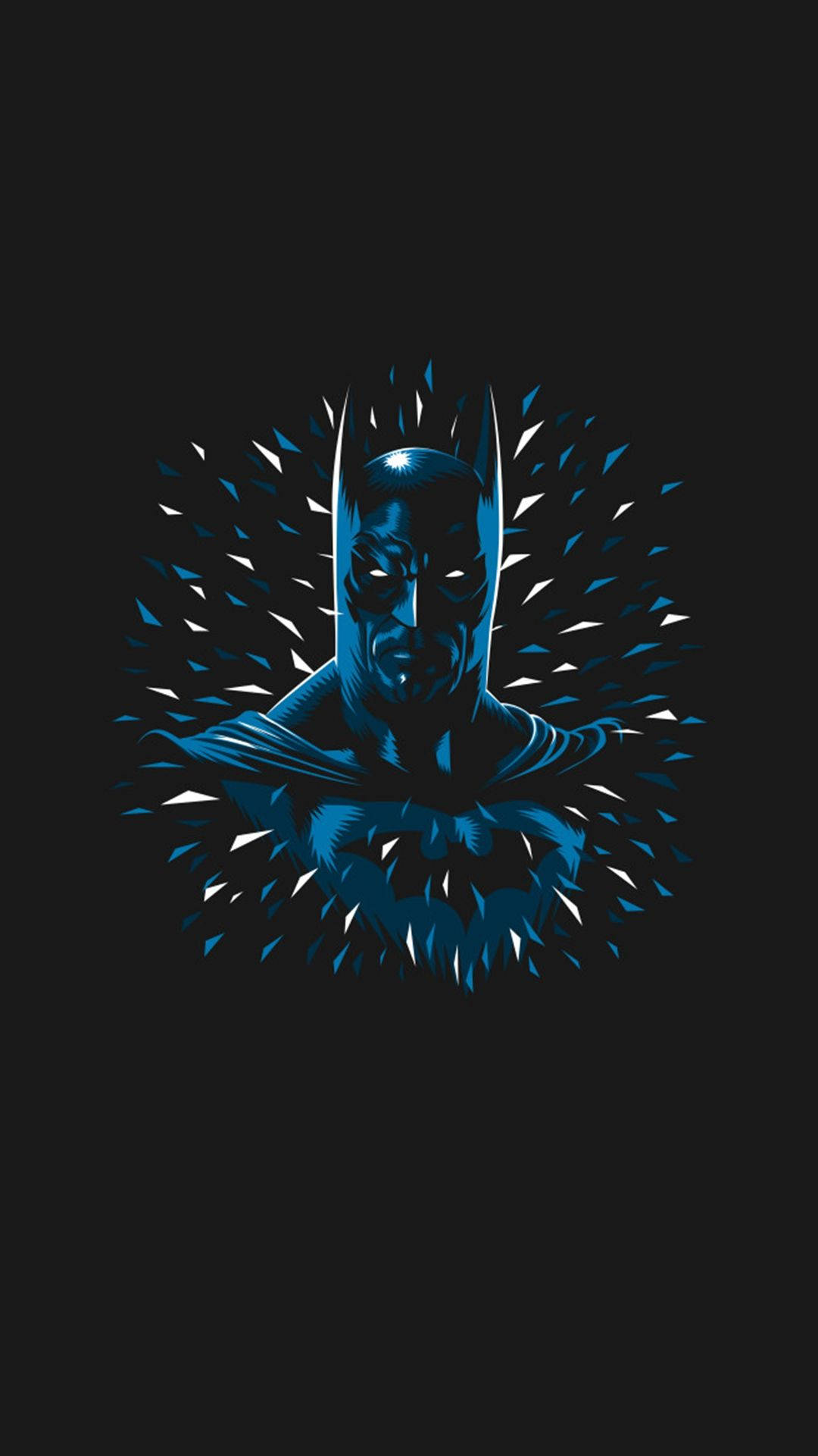 Batman, dark iPhone, blue shards, Full HD Phone Wallpaper