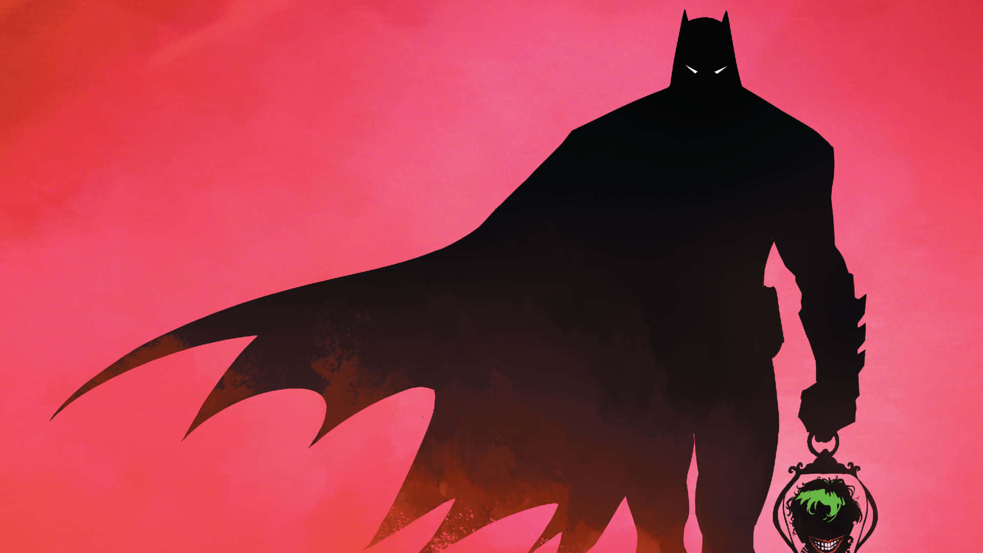 Batman Last Knight On Earth, post-apocalyptic setting, vivid pink sky, Full HD Desktop Wallpaper