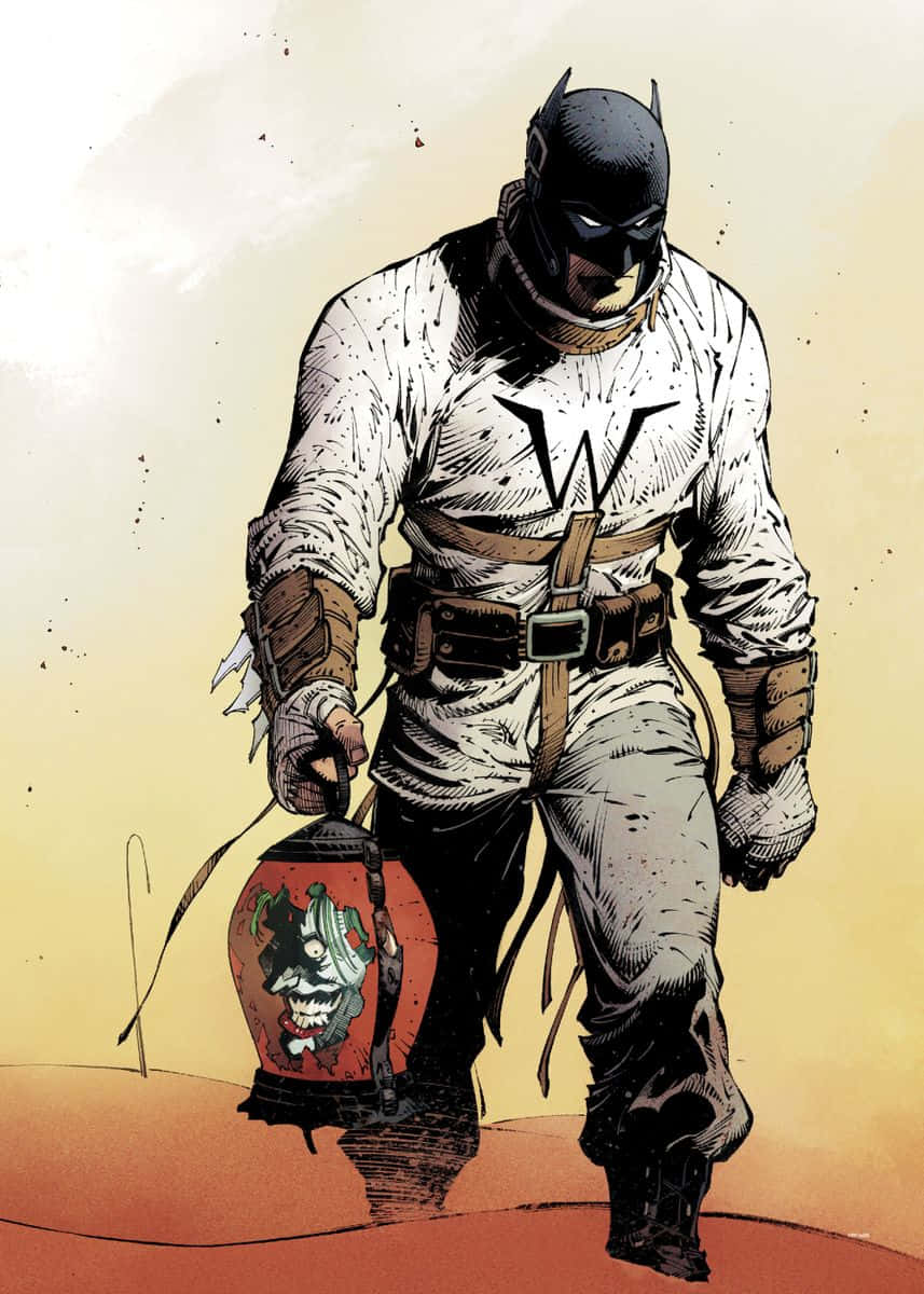 Batman Last Knight On Earth, white suit, W emblem, SD Phone Wallpaper