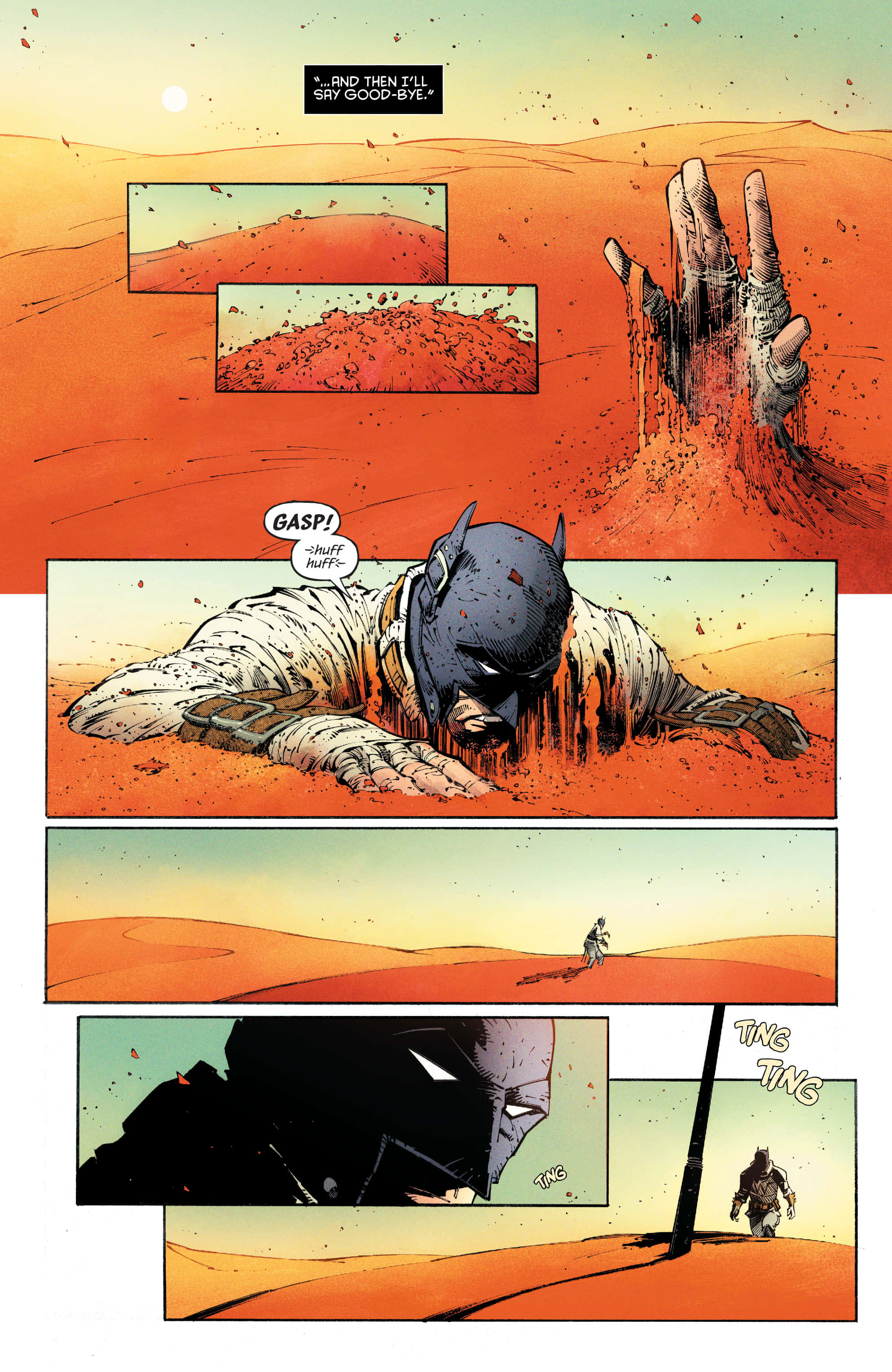Batman, Last Knight On Earth, orange desert, 2K Phone Wallpaper