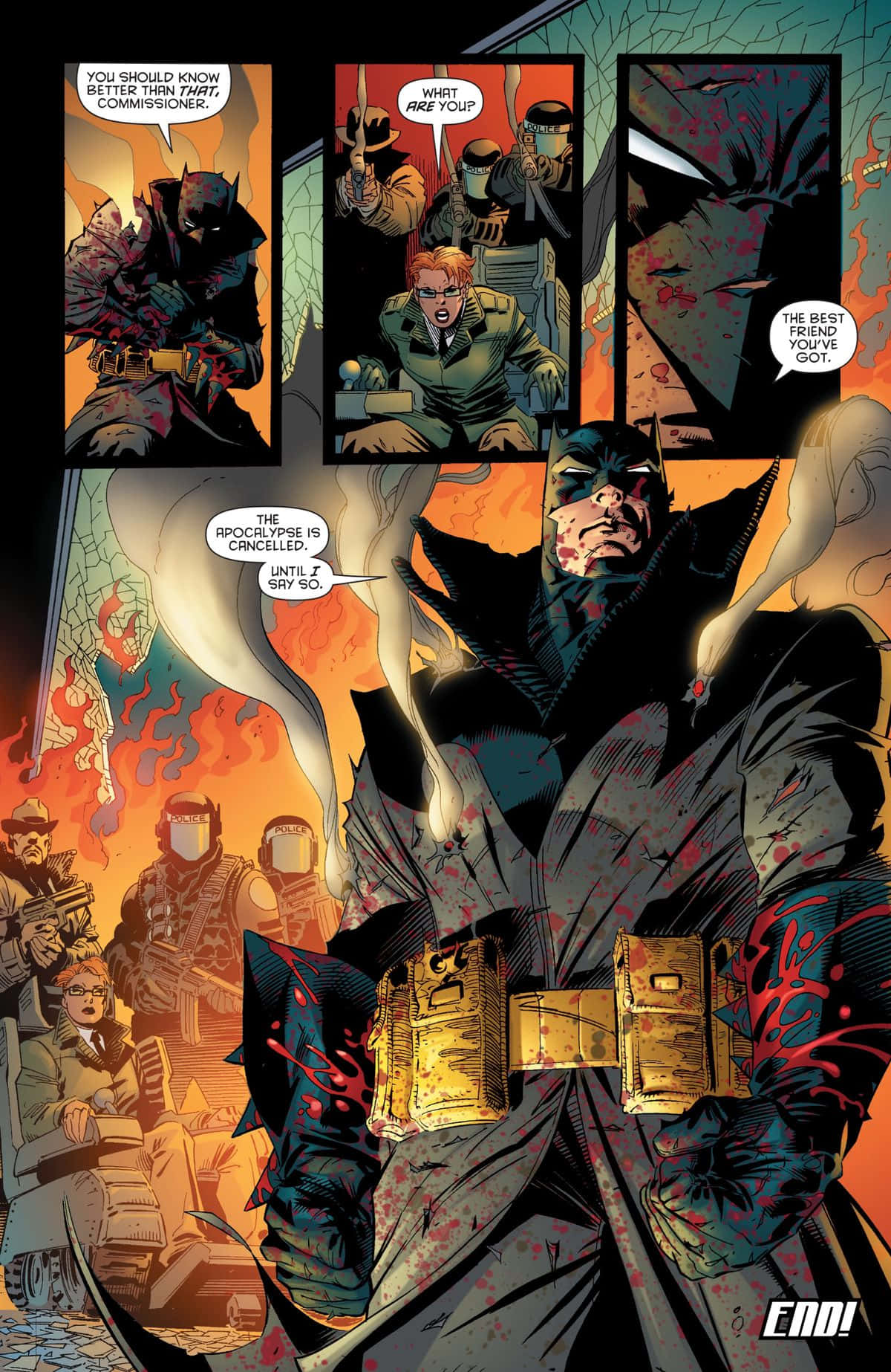Batman Last Knight On Earth, comic panel, fiery, HD Phone Wallpaper