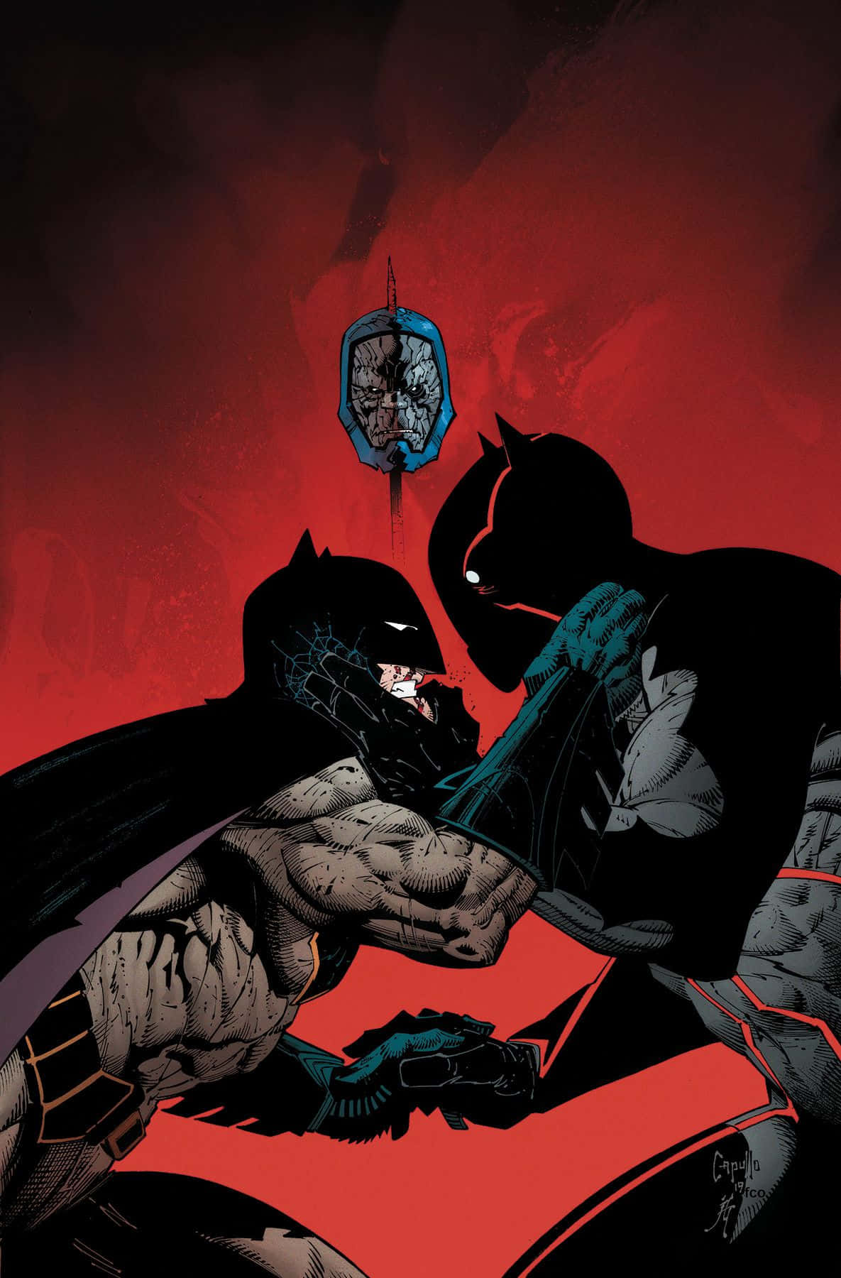 Batman Last Knight On Earth, clash, blood red background, HD Phone Wallpaper