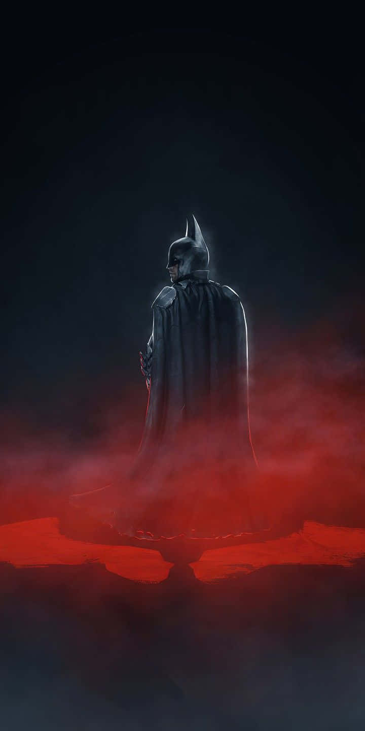 Batman, red mist, dark sky, HD Phone Wallpaper