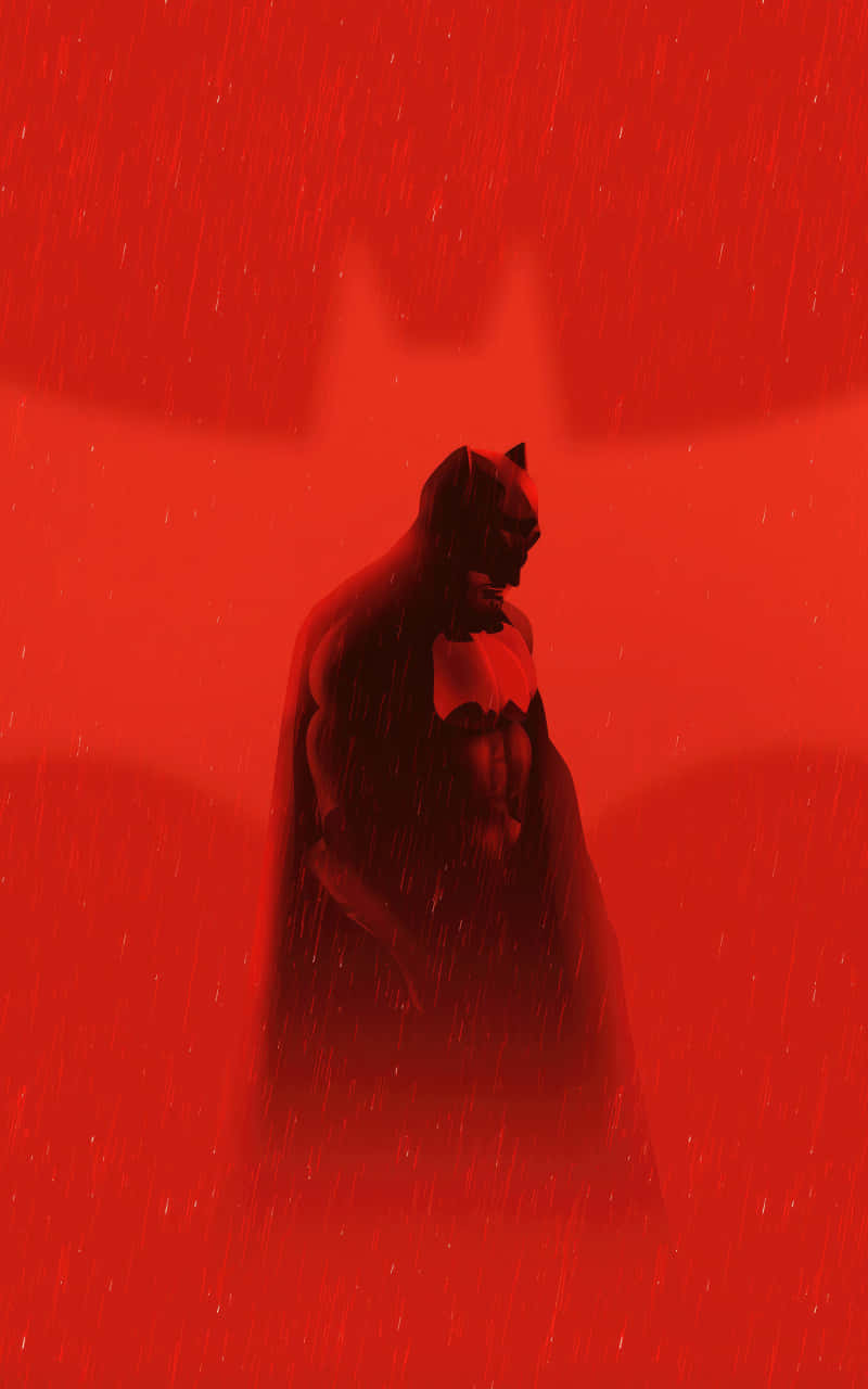 Batman Last Knight, red silhouette, blood red rainstorm, HD Phone Wallpaper