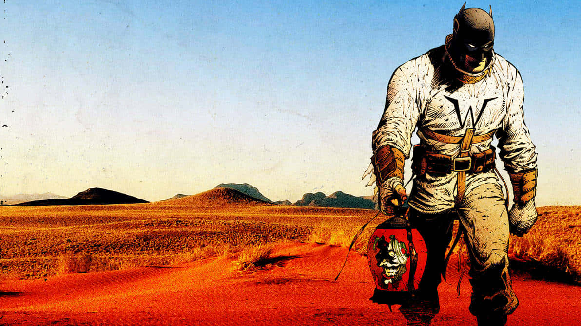 Batman, Desert, white armored suit, SD Desktop Wallpaper