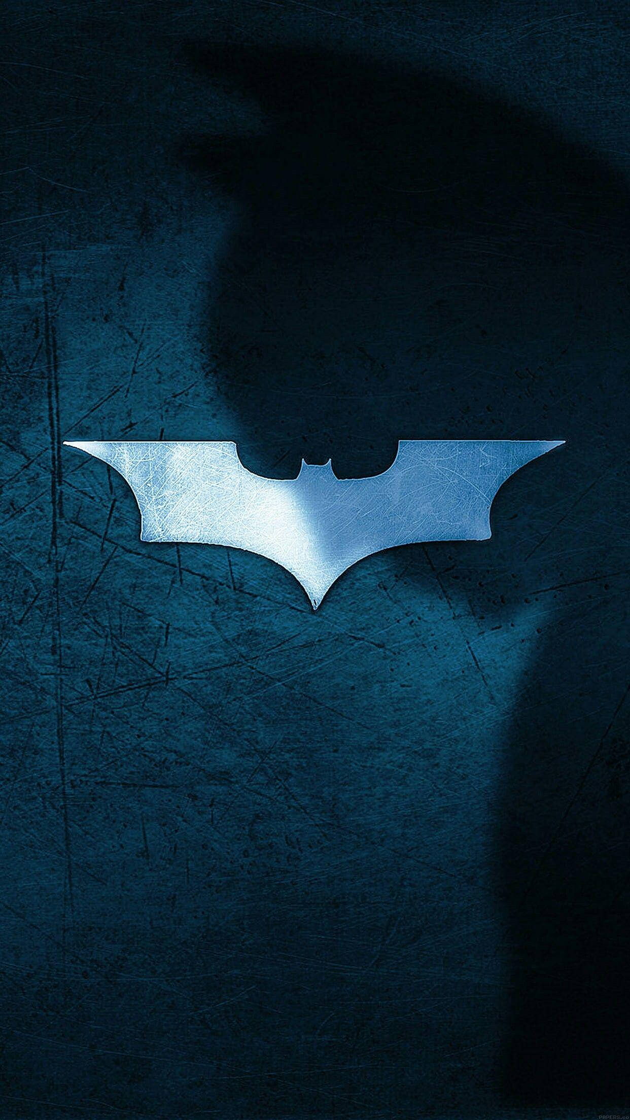 Batman, dark blue, metallic bat symbol, Full HD Phone Wallpaper