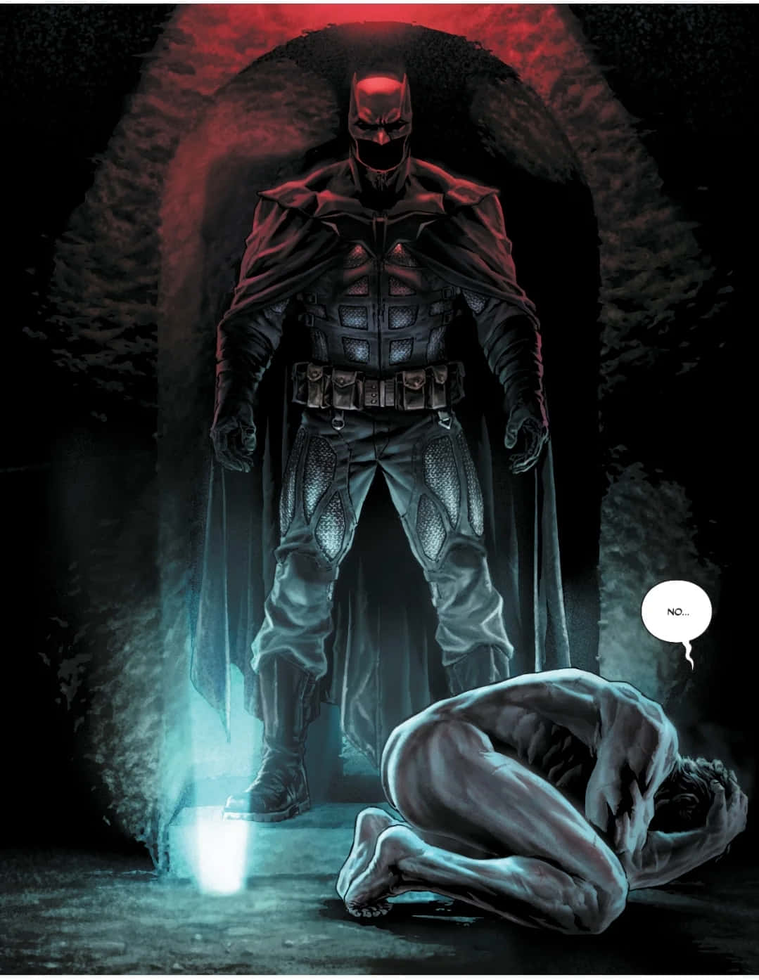 Batman, dark archway, red light, HD Phone Wallpaper
