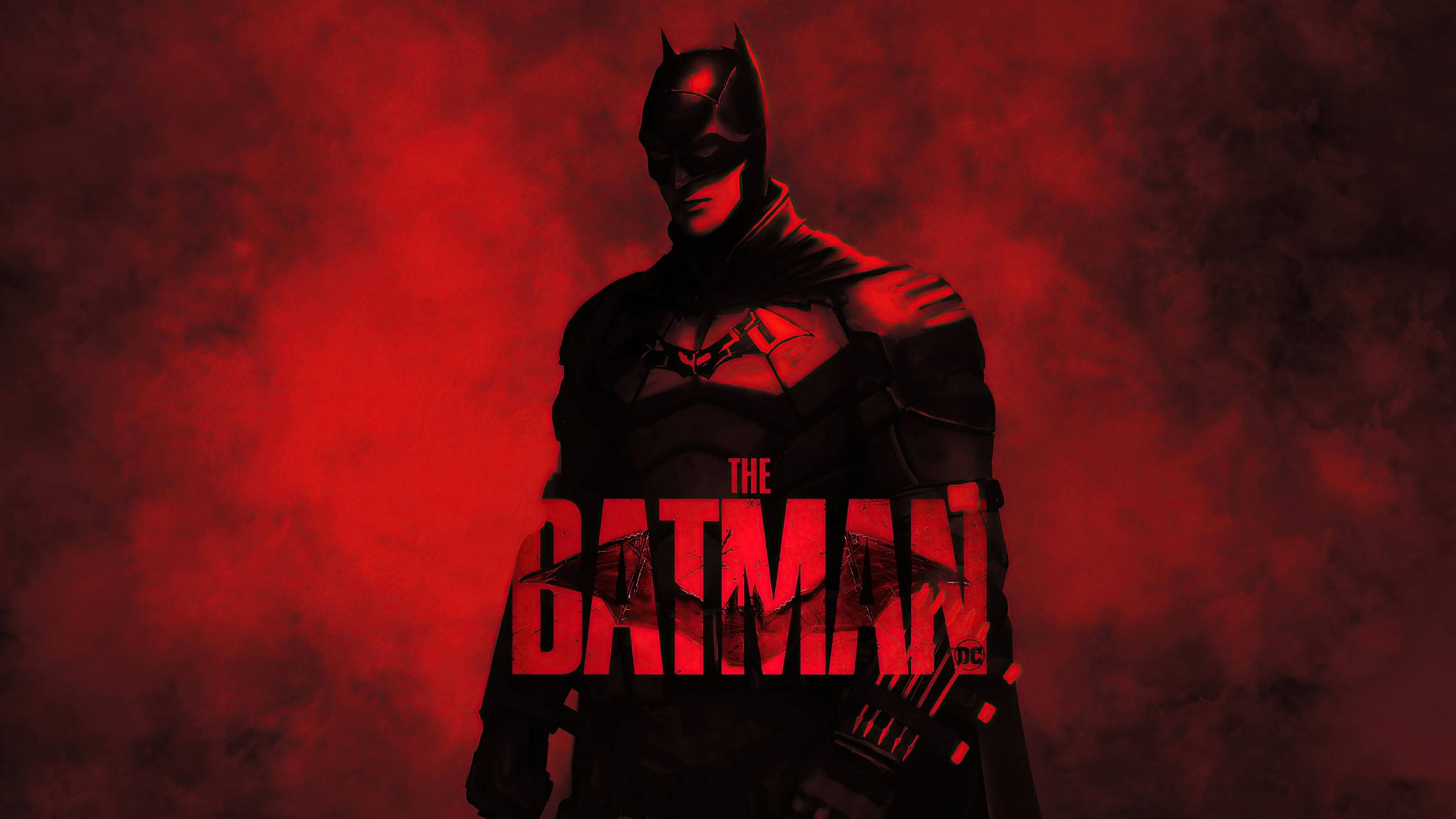 Batman 2022 Movie, The Batman, smoky red background, Full HD Desktop Wallpaper