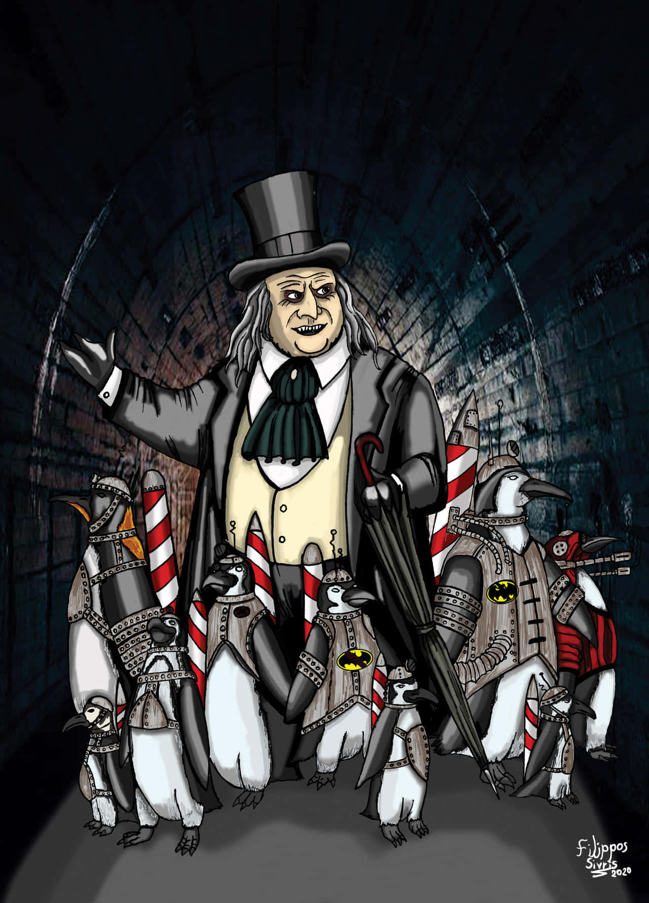 Batman, Penguin, top hat, HD Phone Wallpaper