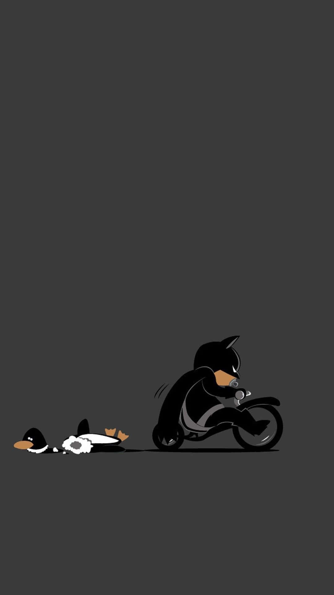 Batman, Penguin, motorcycle, Full HD Phone Wallpaper