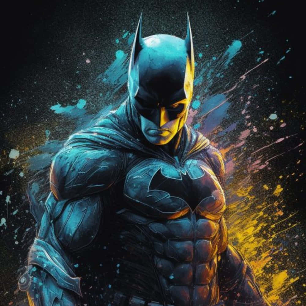 Batman, glowing yellow highlights, dark background, SD Desktop Wallpaper