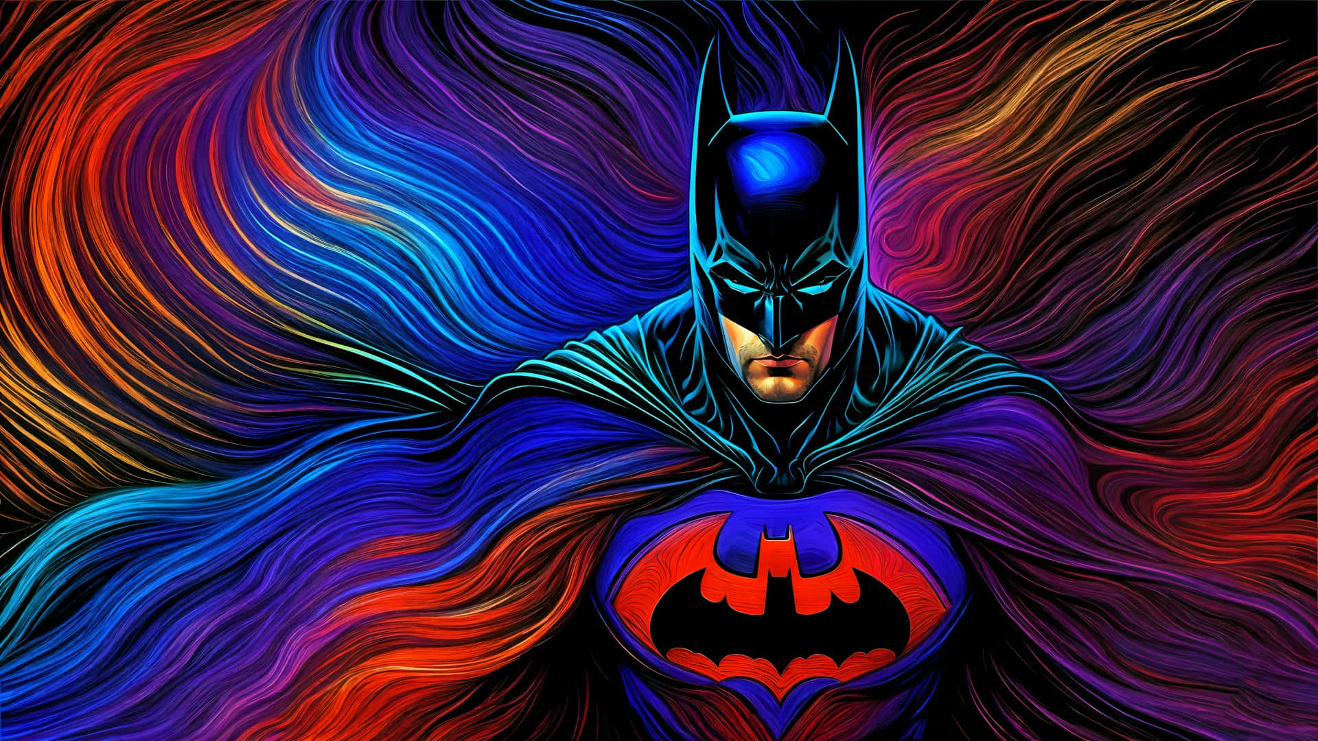 Batman, electric blue, red, Full HD Desktop Wallpaper