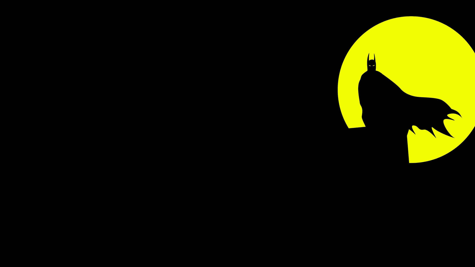 Batman, silhouette, bright yellow moon, Full HD Desktop Wallpaper