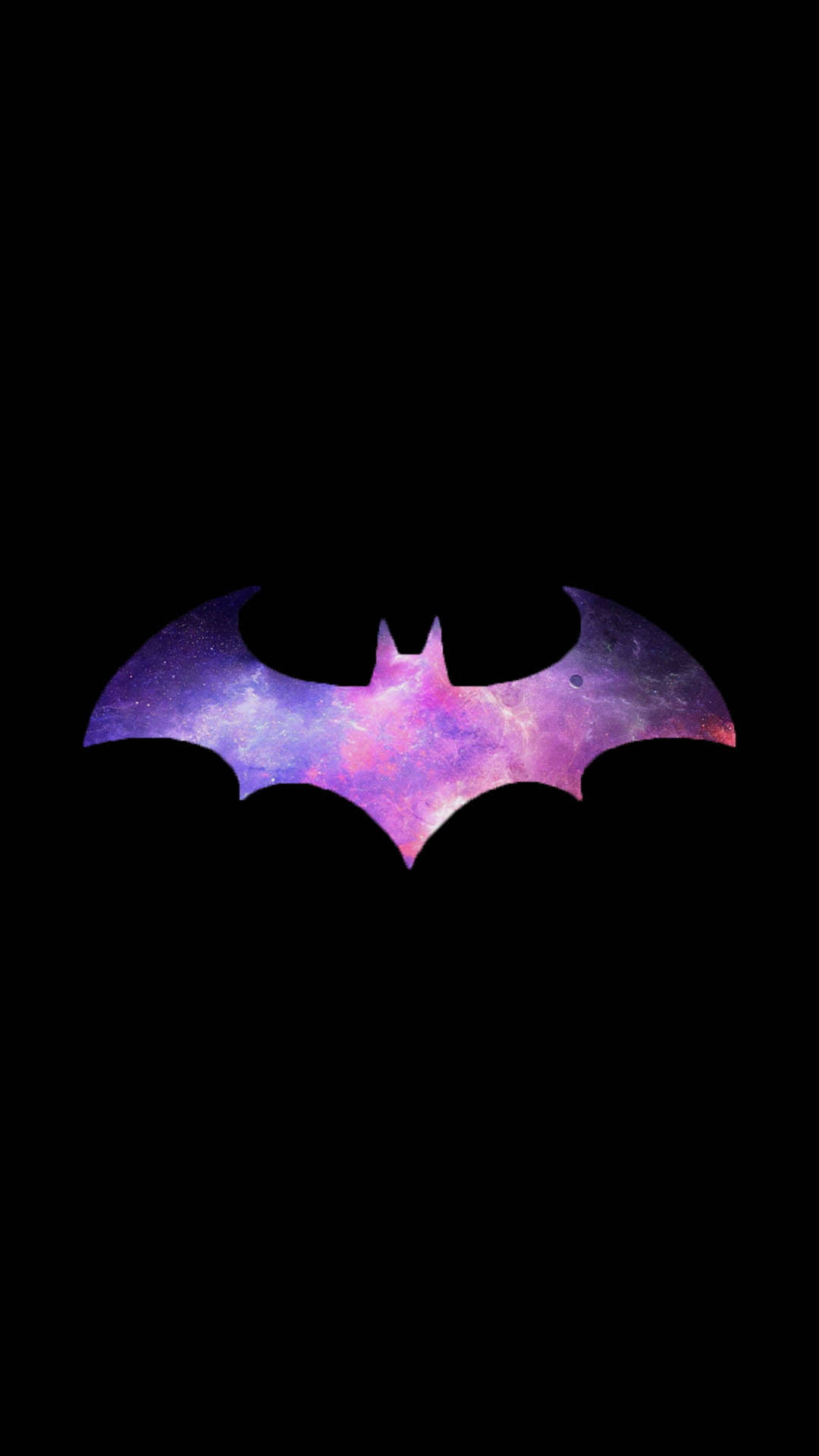 Purple Galaxy Batman Logo iPhone, bat symbol, cosmic purple, Full HD Phone Wallpaper