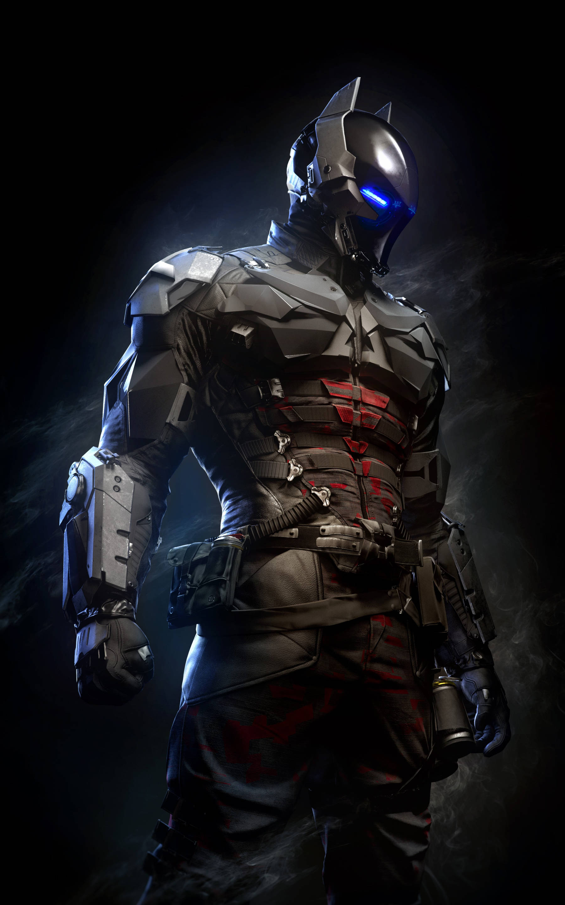 Android, Batman, glowing blue eyes, 2K Phone Wallpaper