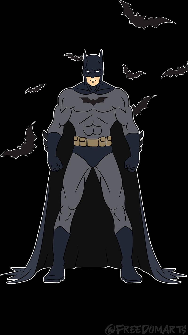 Batman, gray suit, cape, HD Phone Wallpaper