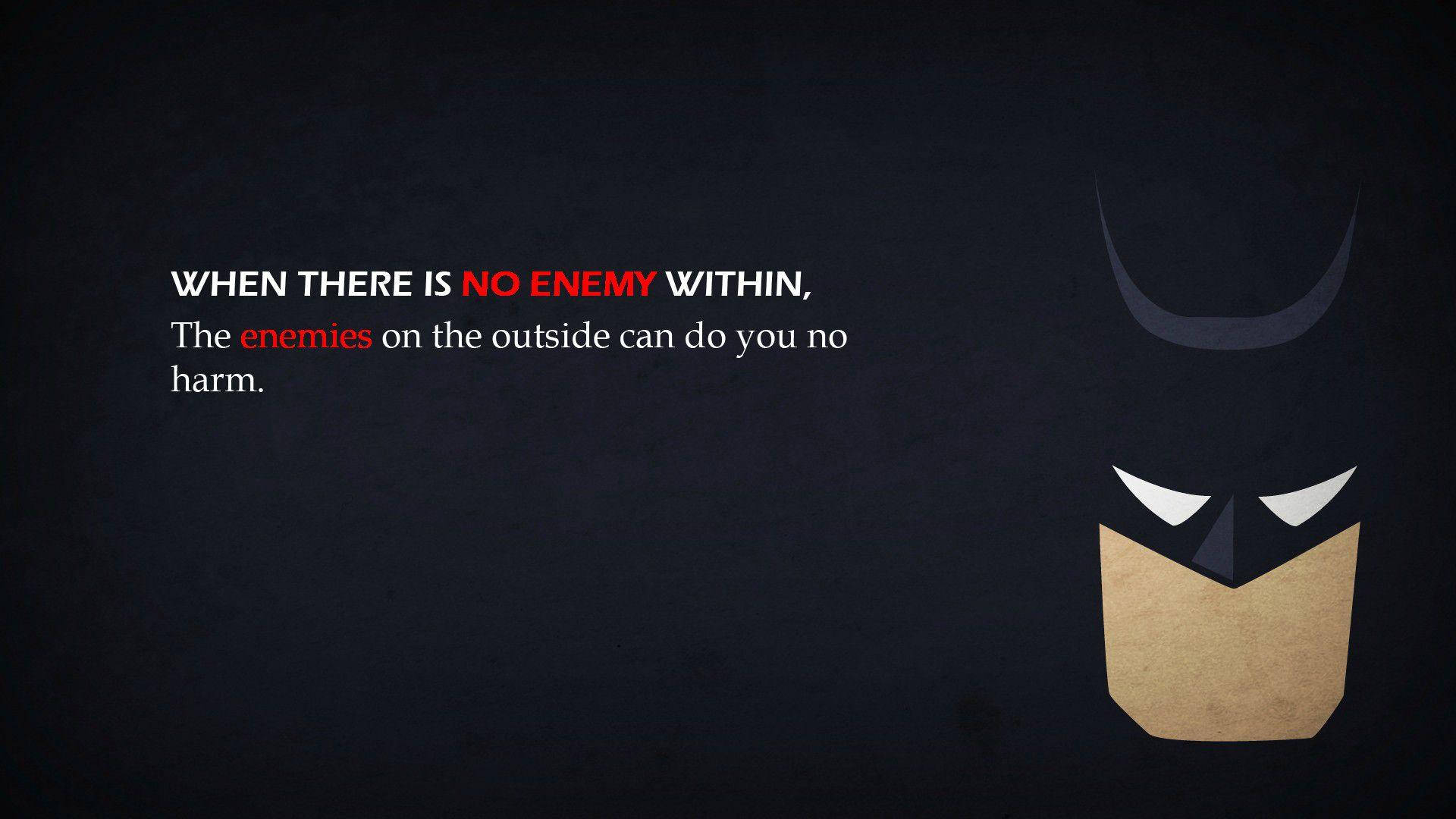 Batman, No Enemy Within, minimalist Batman mask silhouette, Full HD Desktop Wallpaper