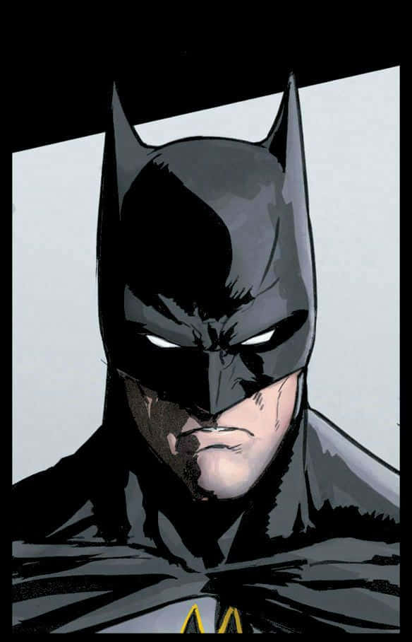 Batman Reborn, glowing white eyes, stark black and white background, SD Phone Wallpaper