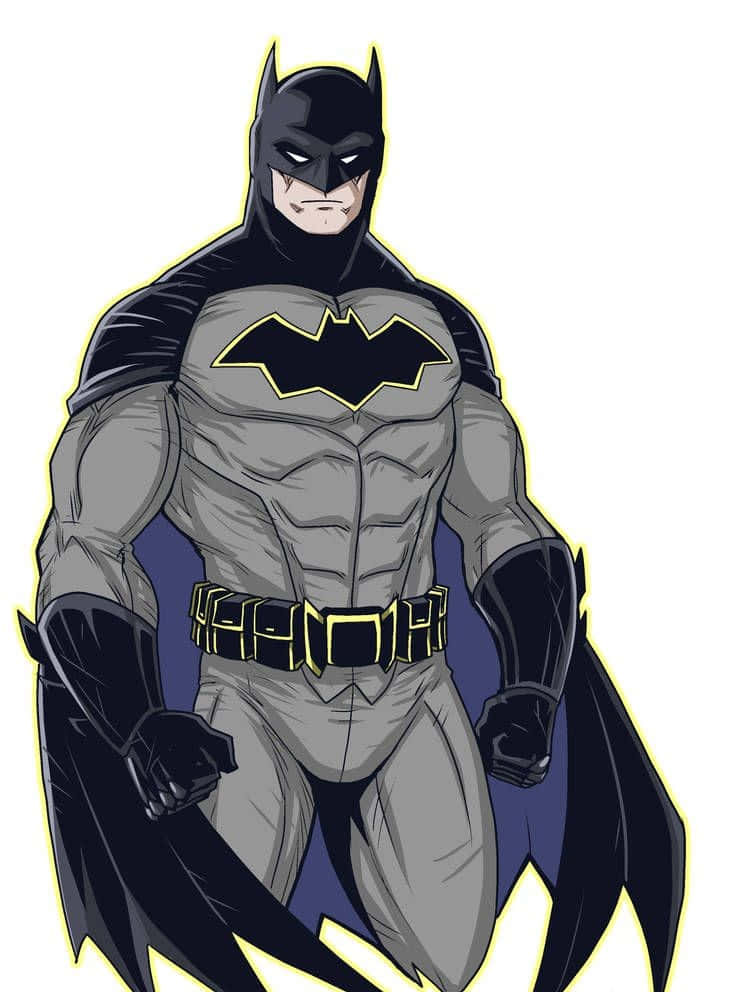 Batman Reborn, gray and black suit, yellow bat emblem, SD Phone Wallpaper