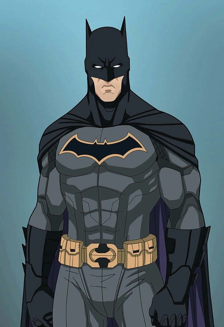 Batman Reborn, teal background, armored suit, SD Phone Wallpaper