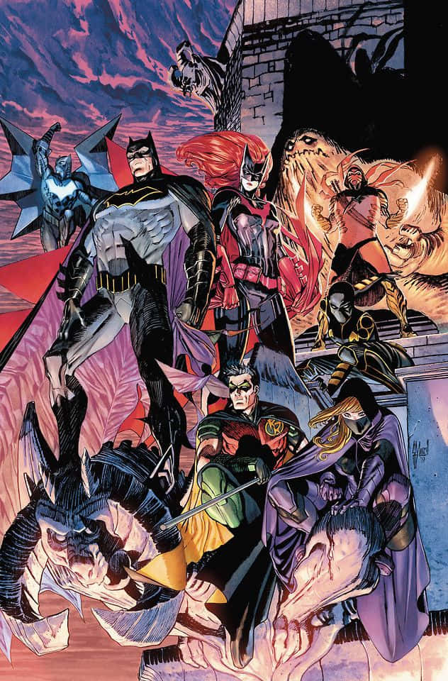 Batman Reborn, Dynamic comic book heroes, dark costumes, SD Phone Wallpaper