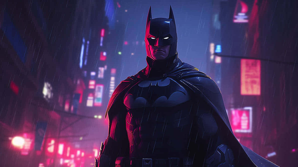 Batman, Gotham, neon cityscape, SD Desktop Wallpaper