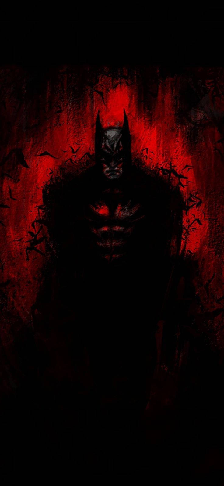 Batman, eerie red glow, blood red textured wall, HD Phone Wallpaper