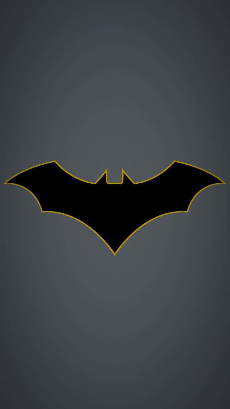 Batman Symbol, black, gold trim, HD Phone Wallpaper