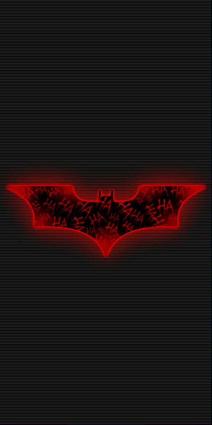 Batman Symbol, red glow, shattered glass texture, HD Phone Wallpaper