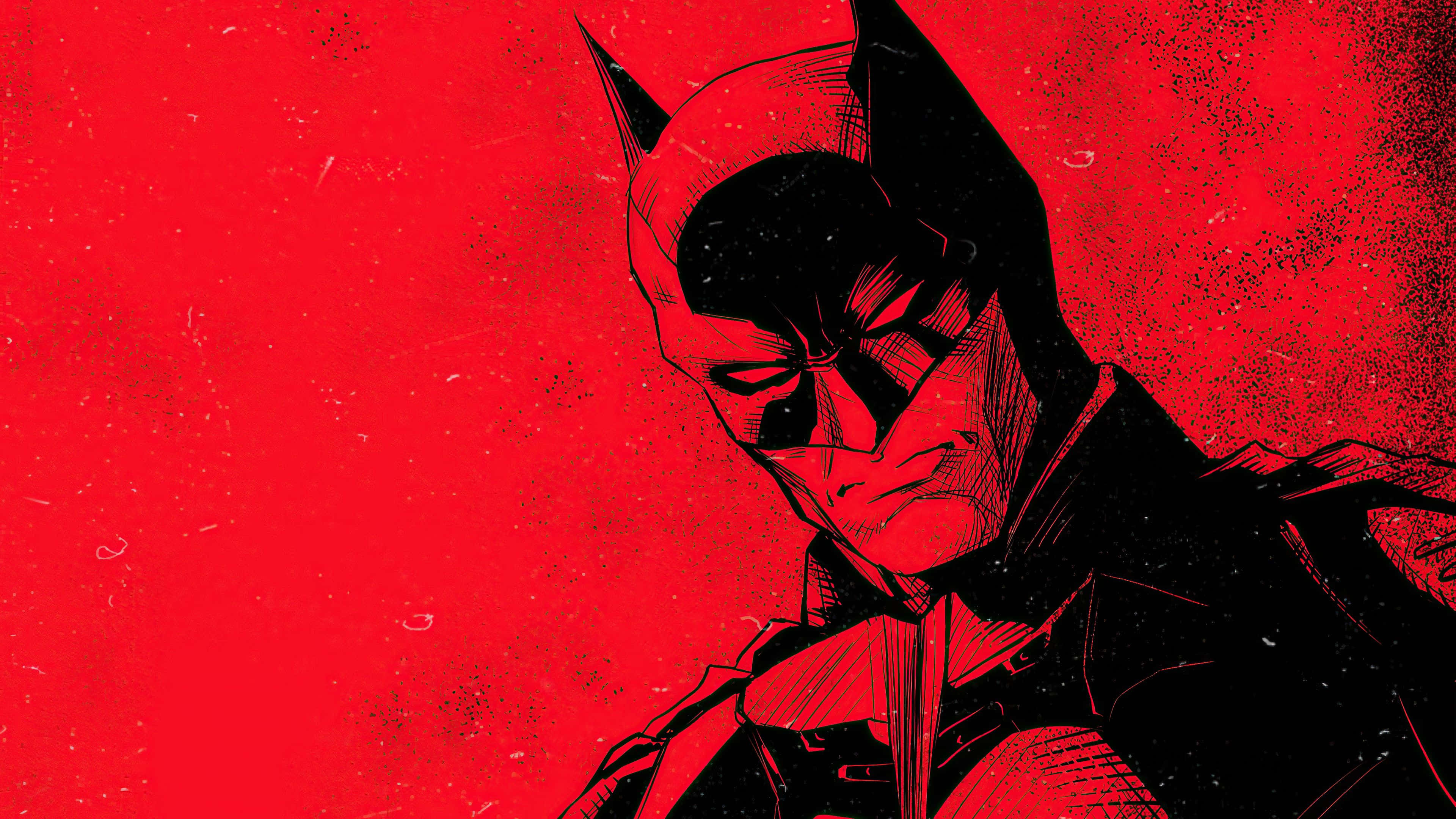 Batman, red, black, 4K Desktop Wallpaper