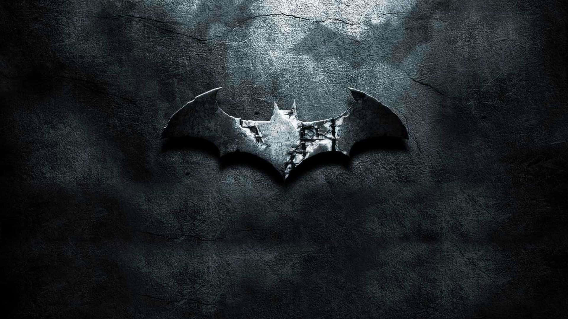 Batman Tablet, bat symbol, cracked dark stone wall, Full HD Desktop Wallpaper