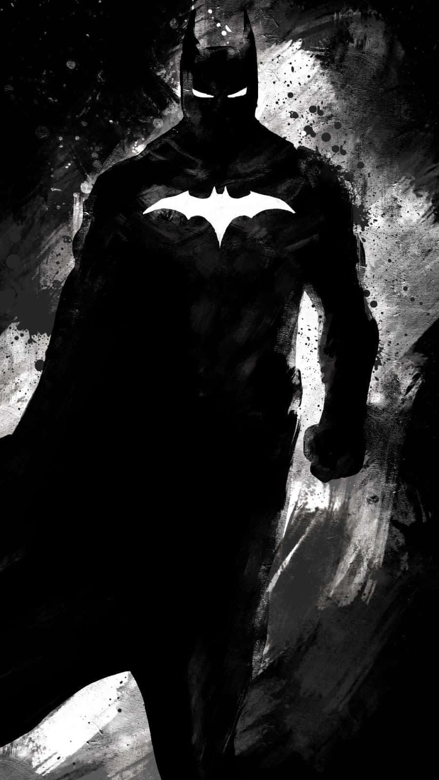 Batman, black and white, splattered background, HD Phone Wallpaper